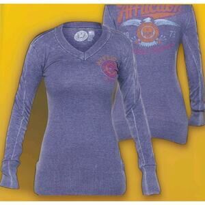 Affliction Purple Graphic Blouse